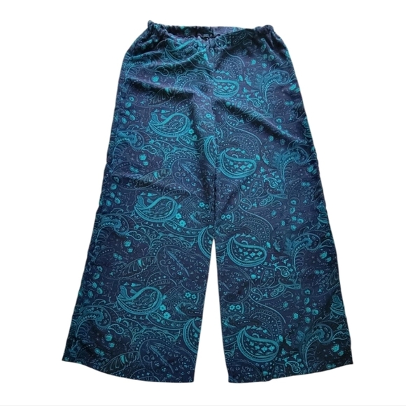 Boutique Pants - Blue Paisley Wide Leg Pants
